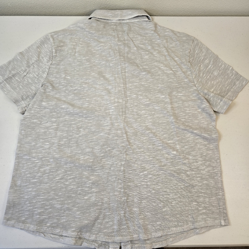 NWT Goodfellow Light Gray Short Sleeve Button Down Shirt Stone - Picture 7 of 10